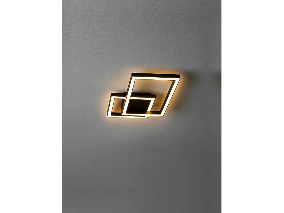 20W LED loftlampe, dæmpbar, i matsort aluminium - Moderne design med farvetemperatur (CCT) 3000K, 4000K, 6000K til indendørs brug - Perenz