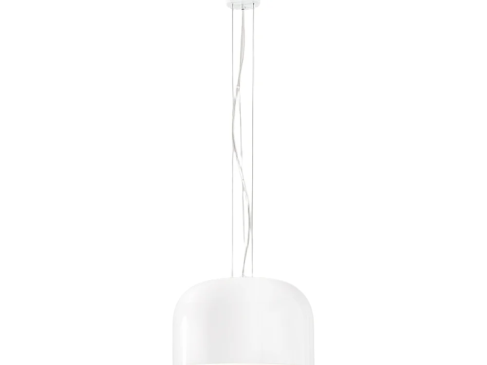 Pendellampe lavet af opalhvidt glas og metal, Ø40 cm, E27, moderne minimalistisk stil, indendørs brug, beskyttelsesklasse I - Perenz