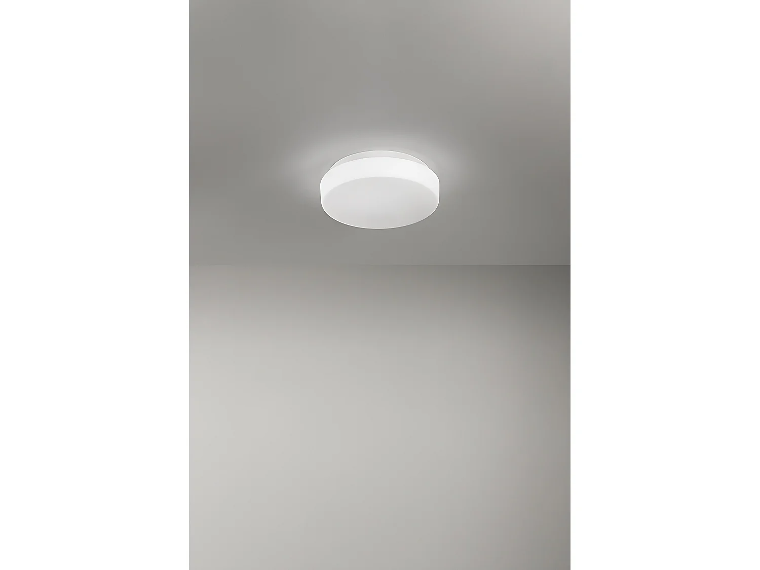 Plafonier LED de teto em vidro soprado branco acetinado, regulável CCT 3000K-4000K, potência 18W, diâmetro 30 cm, alta eficiência - Perenz Design