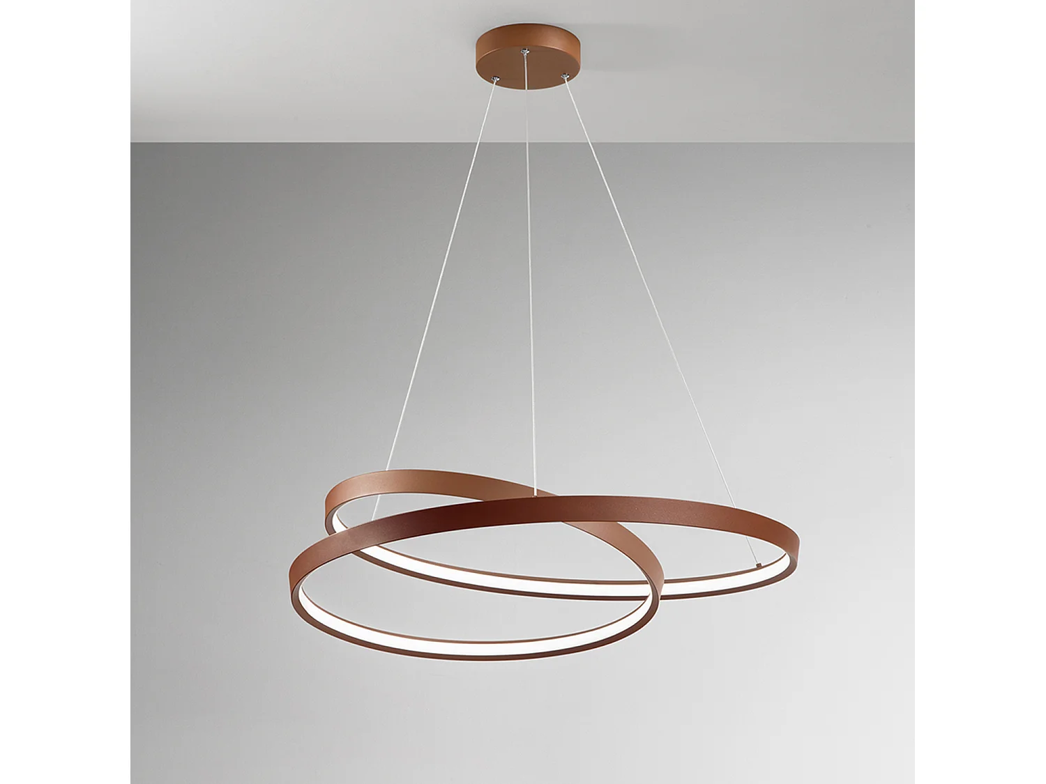 70W Kaneelkleurige Matte LED Hanglamp, 6618 Serie, Metaal en Aluminium Structuur, Verstelbaar Modern Design, CCT Technologie - Perenz