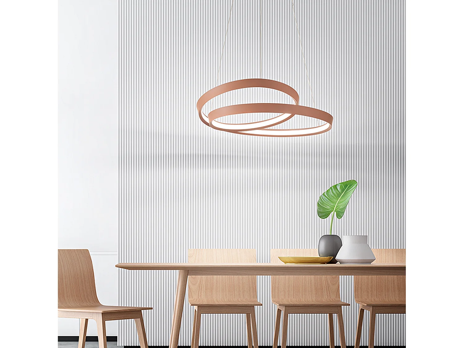 70W Kaneelkleurige Matte LED Hanglamp, 6618 Serie, Metaal en Aluminium Structuur, Verstelbaar Modern Design, CCT Technologie - Perenz