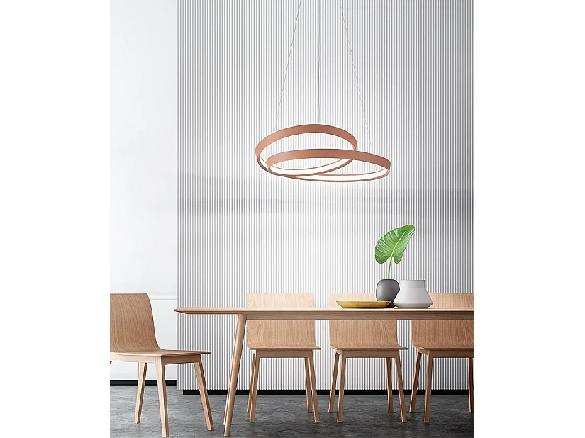 70W LED pendellampe i kanelmat, serie 6618, metal- og aluminiumskonstruktion, justerbart moderne design, CCT-teknologi - Perenz