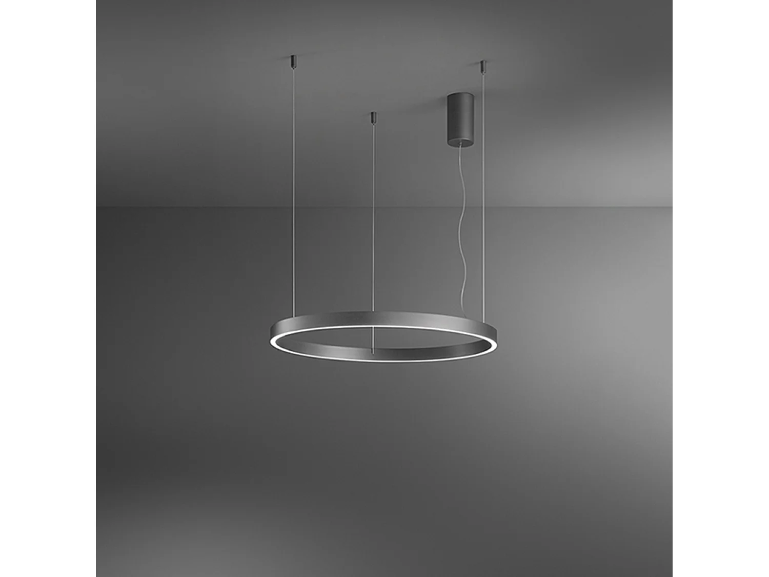 72-W-LED-Pendelleuchte, metallgraues Gestell, Silikondiffusor, modernes und dimmbares Design, Schutzart IP20 - Perenz