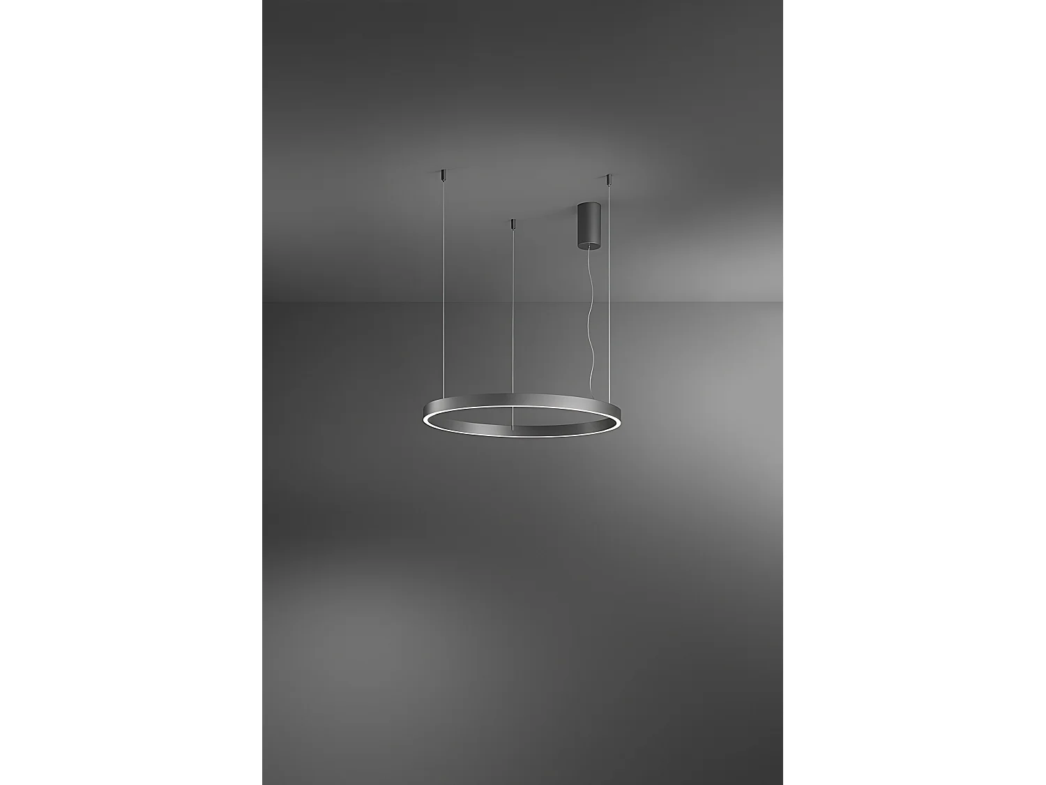 72W LED-hanglamp, metallic grijs metalen frame, siliconen diffuser, modern en dimbaar ontwerp, IP20 - Perenz