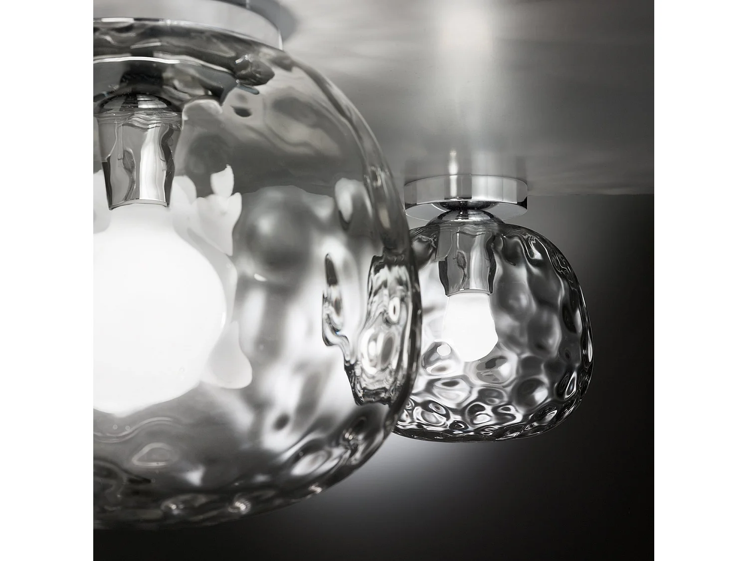6467 TR Plafondlamp in gepolijst chroom en helder glas, diameter 30 cm, 1x E27 max. 60W, elegante plafondlamp voor binnen - Perenz