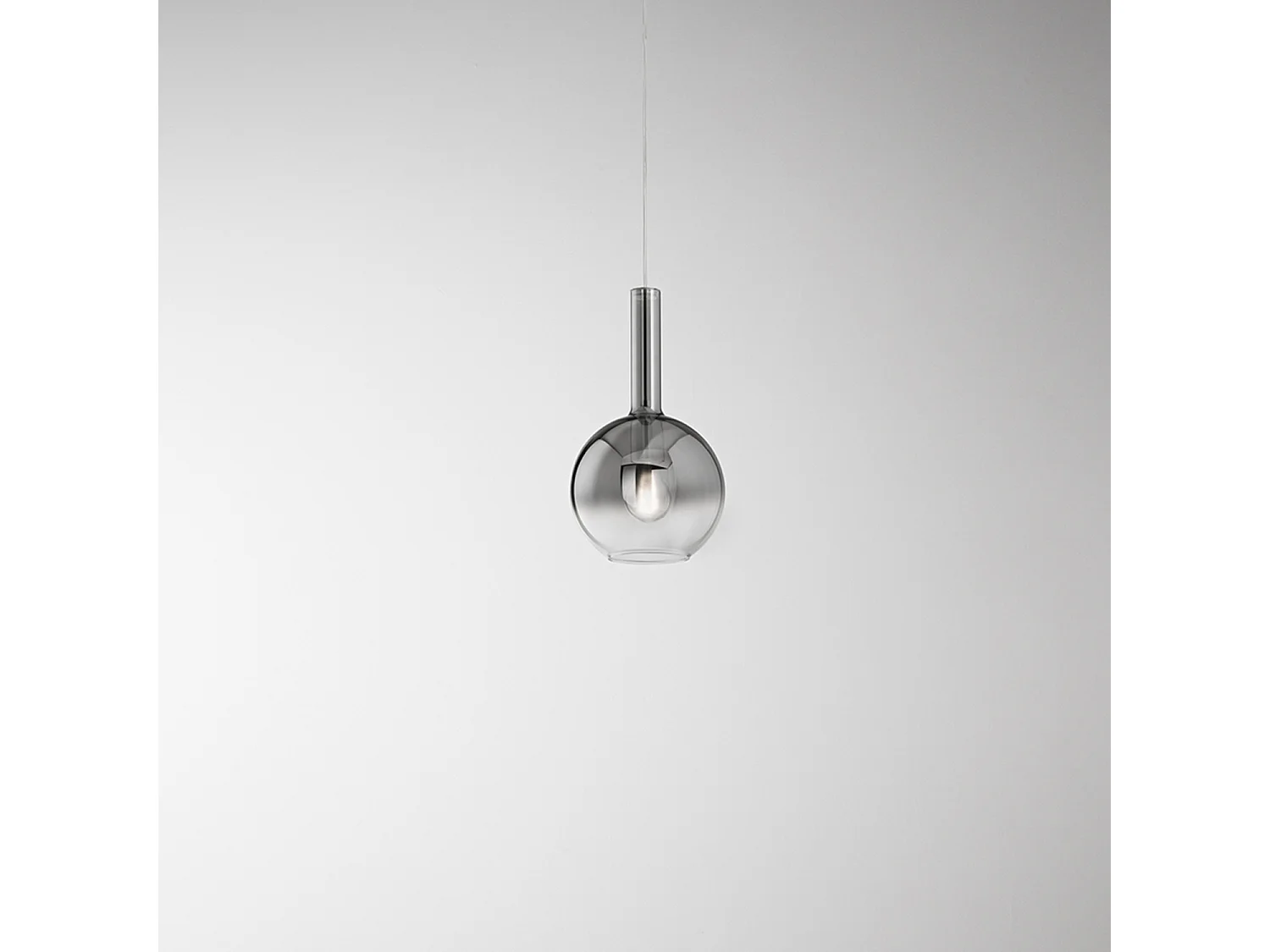 Pendelleuchte aus rauchfarbenem, verspiegeltem Borosilikatglas, E27, modernes Design, verstellbares Kabel, Ø20 cm, IP20 - Perenz