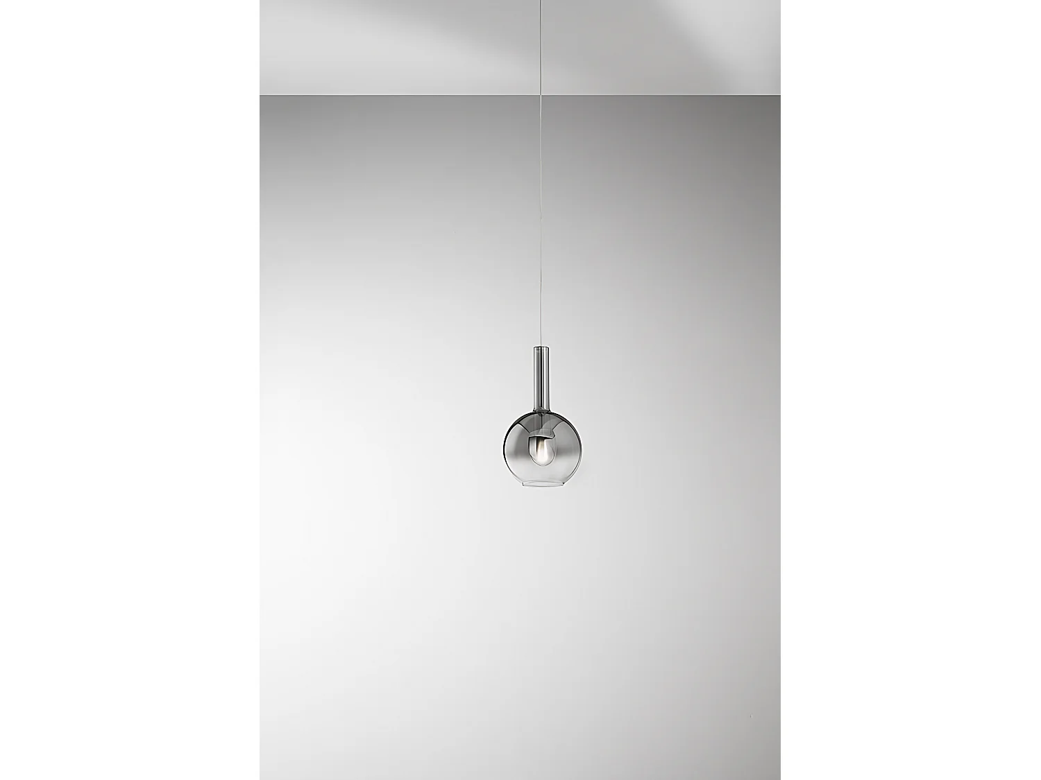 Pendelleuchte aus rauchfarbenem, verspiegeltem Borosilikatglas, E27, modernes Design, verstellbares Kabel, Ø20 cm, IP20 - Perenz