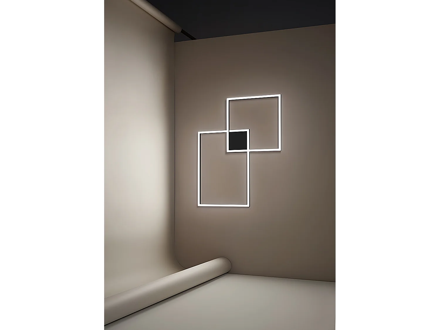 64W LED loftlampe, firkantet, dæmpbar, matsort - moderne design lavet af aluminium og metal til indendørs belysning - Perenz