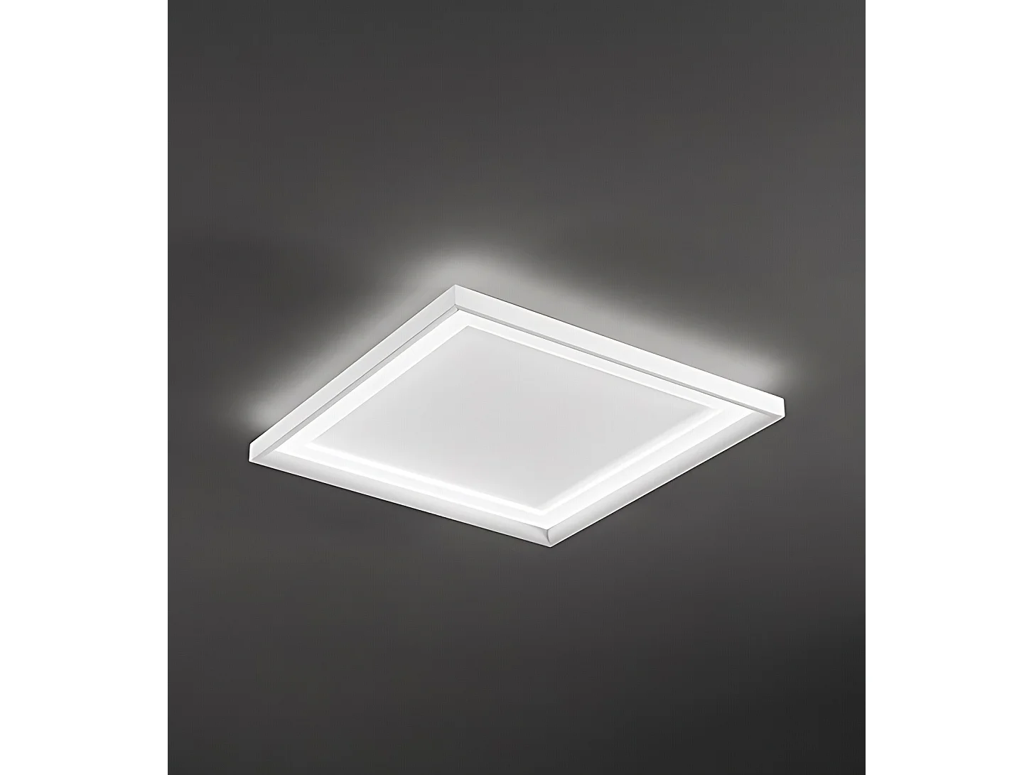 Plafonite LED Quadrada em Metal Branco Mate 40W 3000K, Candeeiro de Teto Moderno com Design Minimalista L.50x50 cm - Qualidade Superior Perenz