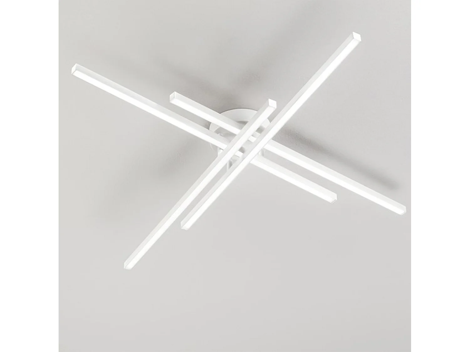 Plafonier LED Quadrado 58W Branco Mate - Estrutura em Metal e Alumínio com Pintura Eletrostática - Seleção de Luz CCT 3000K-6000K - Marca Perenz