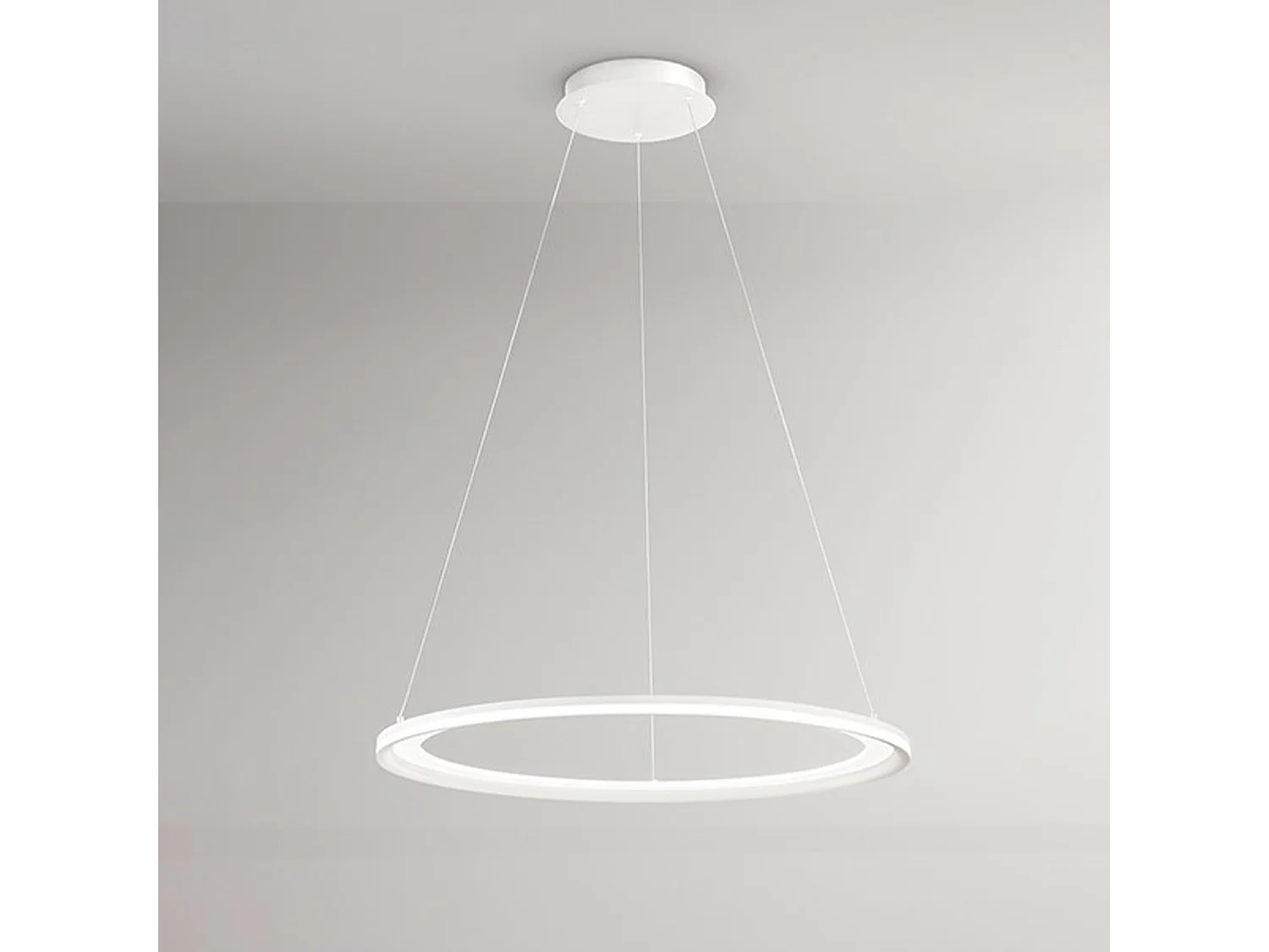 Candeeiro de Suspensão LED Série 8203 em Metal Branco Mate, 98W, Luz Quente 3000K, Dimensão 100 cm, Design Moderno e Elegante da Marca Perenz