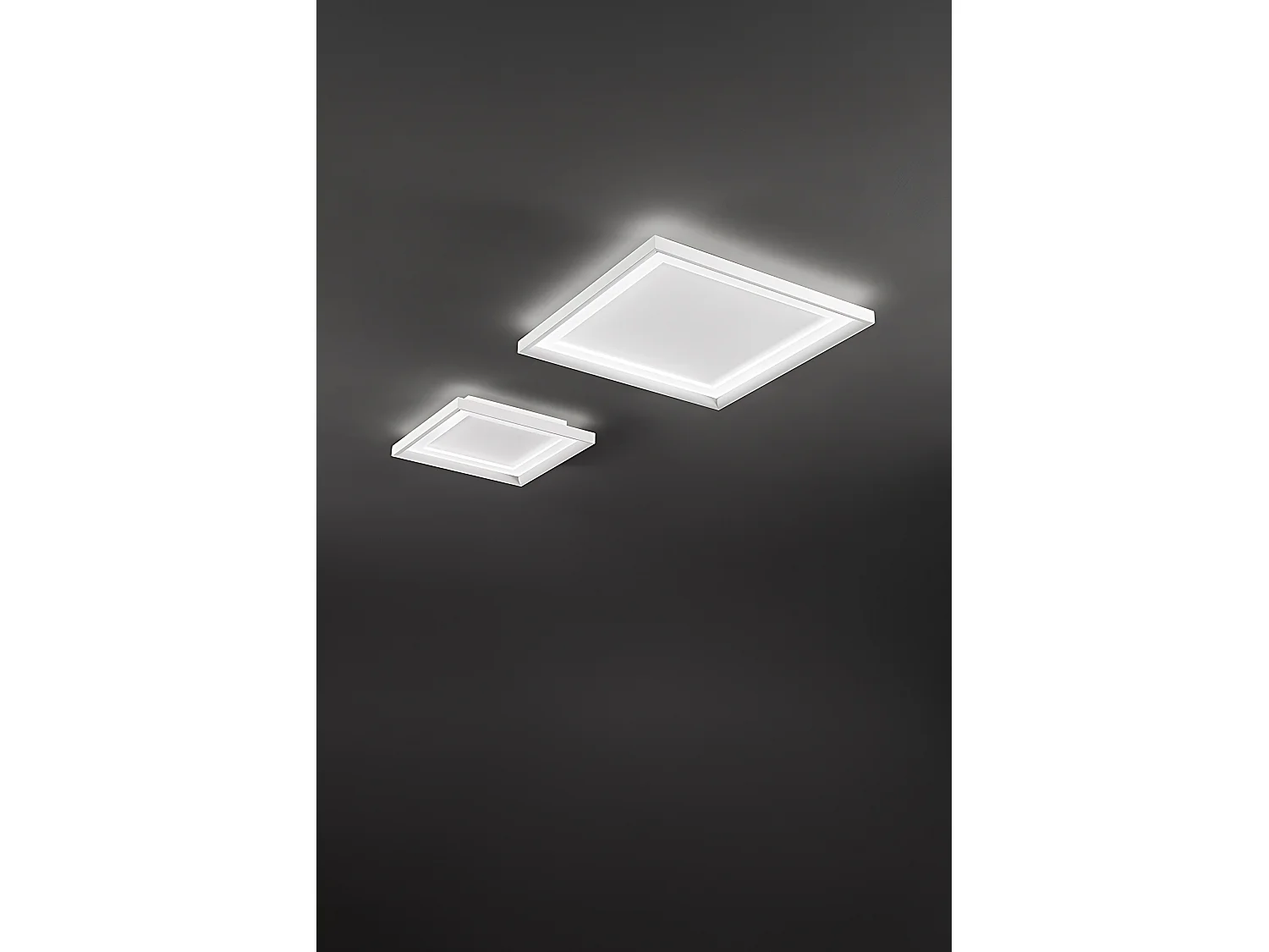 Plafonier LED Quadrado em Metal Branco Mate 30W 3000K, Candeeiro de Teto Moderno com Design Minimalista L.35x35 cm - Marca Perenz, Portugal