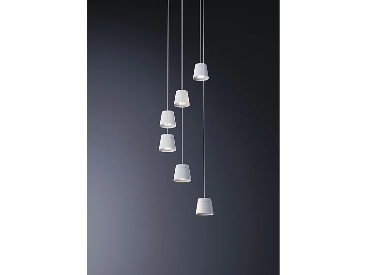 Lámpara colgante Lievo XL Space 15W LED, interruptor CCT (2700K/3200K/4000K), ángulo 38°, blanco mate - Beneito & Faure - Iluminación Diseño