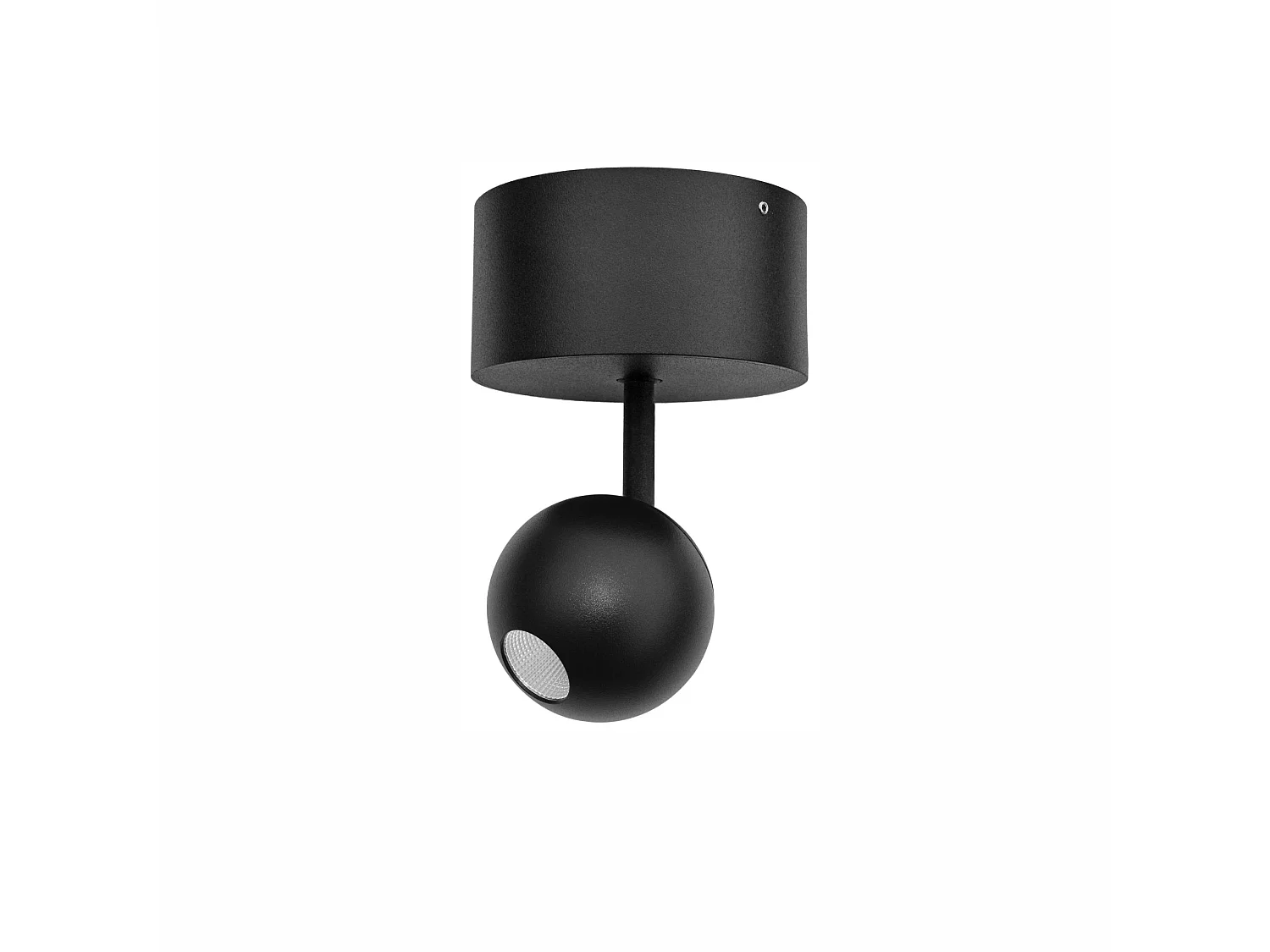 Mini Bora Surface 4.5W 38º 3000K Preto Fosco - Refletor de Teto LED Esférico Ajustável - Beneito & Faure - Design Profissional