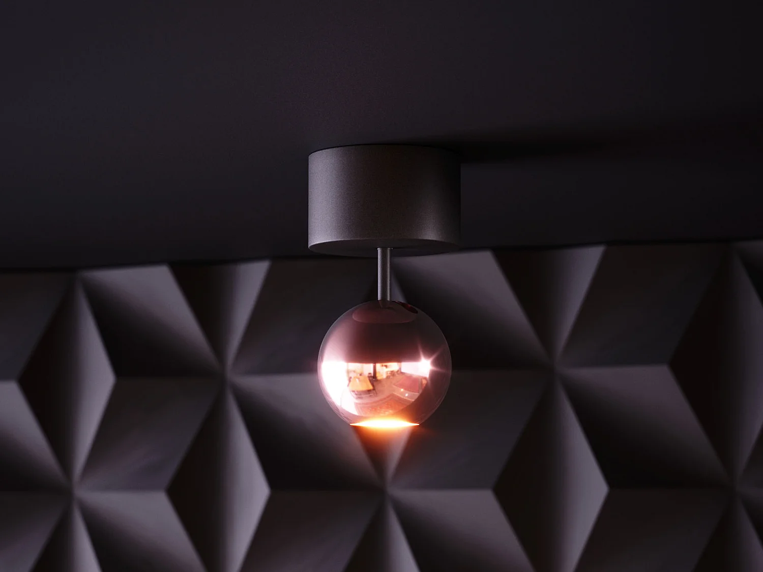 Mini Bora Surface 4.5W 38º 3000K Preto Fosco - Refletor de Teto LED Esférico Ajustável - Beneito & Faure - Design Profissional