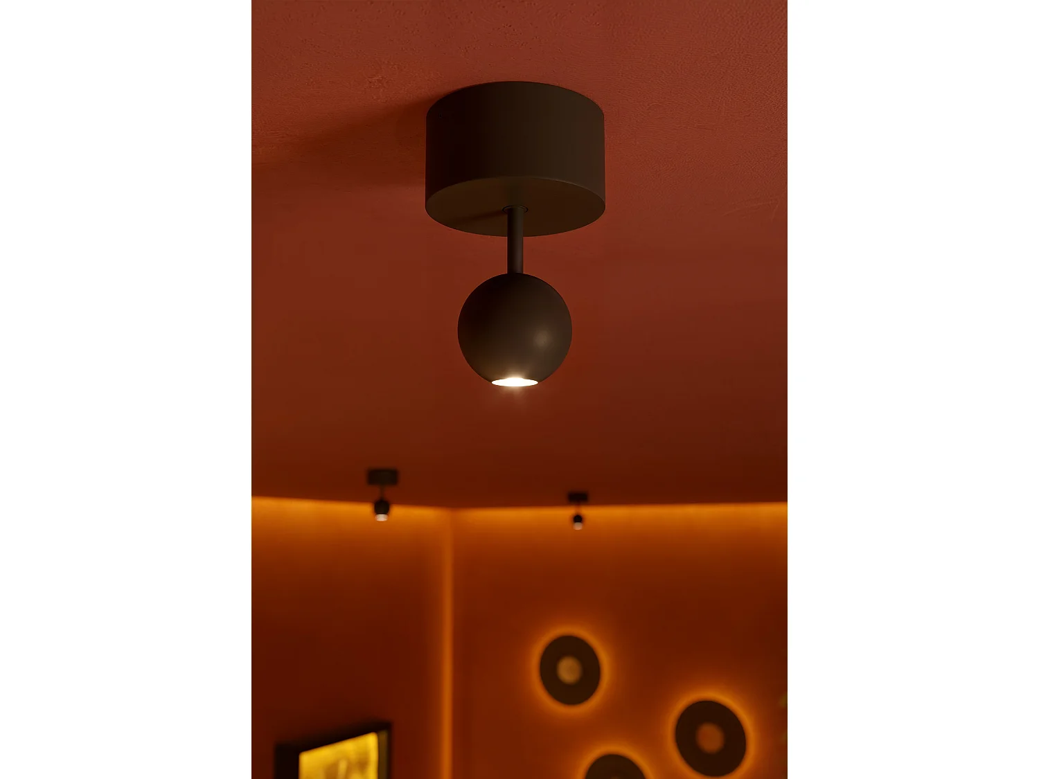 Bora Surface LED Ceiling Spotlight 4.5W 38º 3000K Matt Black Adjustable: Spherical Design for Professional and Modern Accent Lighting.