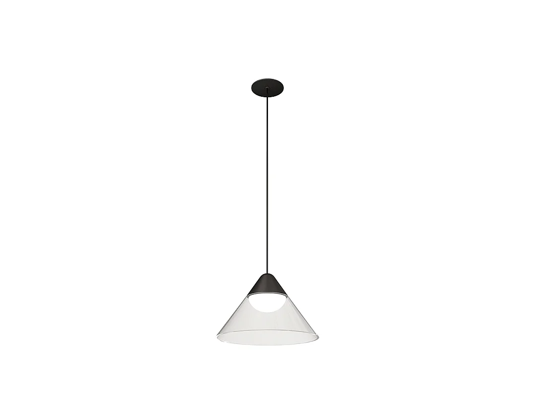 Lámpara colgante LED Ark de Beneito & Faure, 6W, 3000K, 90º, color negro/gris, diseño cónico para interiores - Iluminación elegante