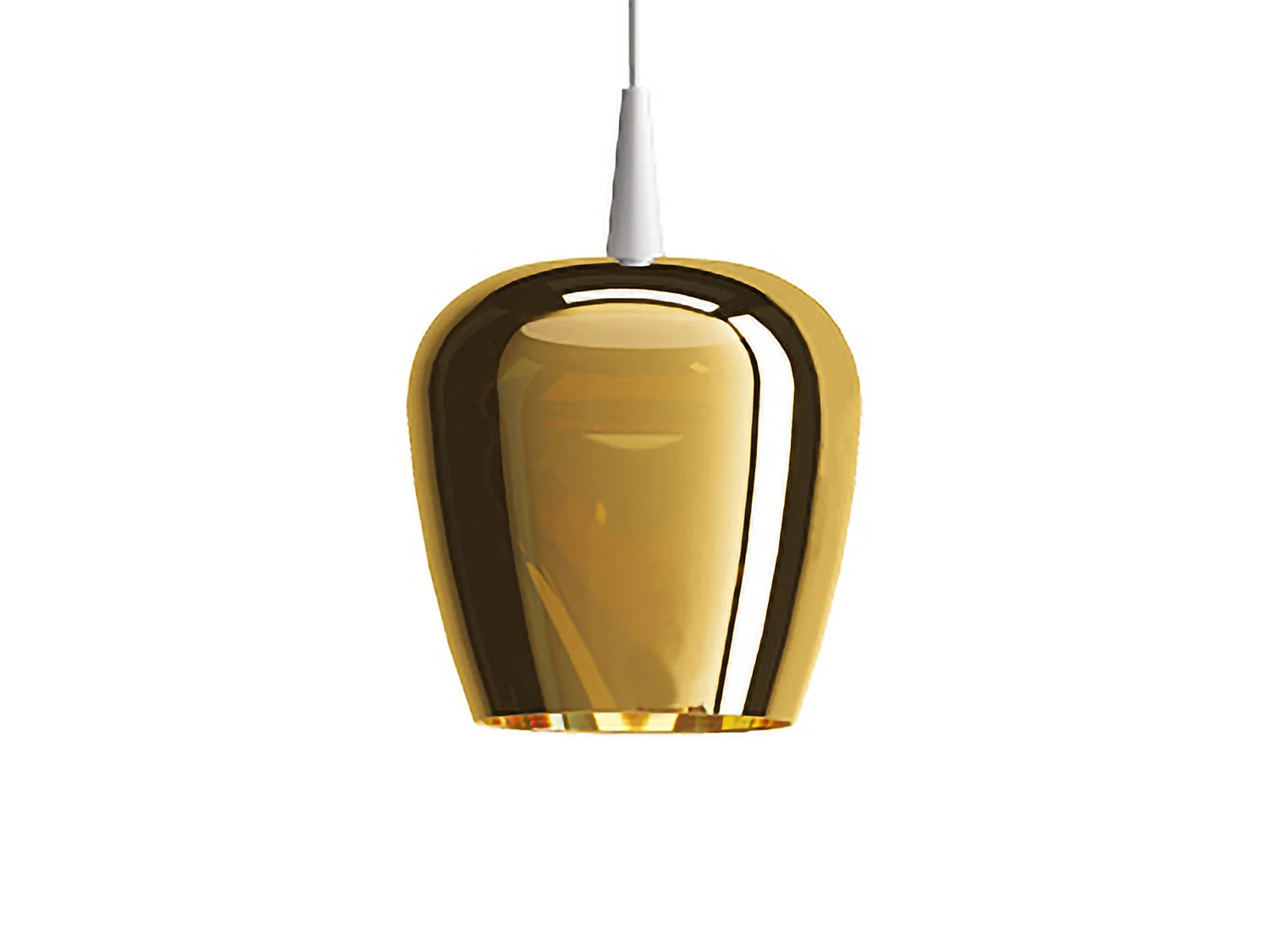 Zafferano Bilia 230V Nude hanglamp van mondgeblazen borosilicaatglas, witte en antiek gouden afwerking, LED 8W 2700K, diameter 18 cm