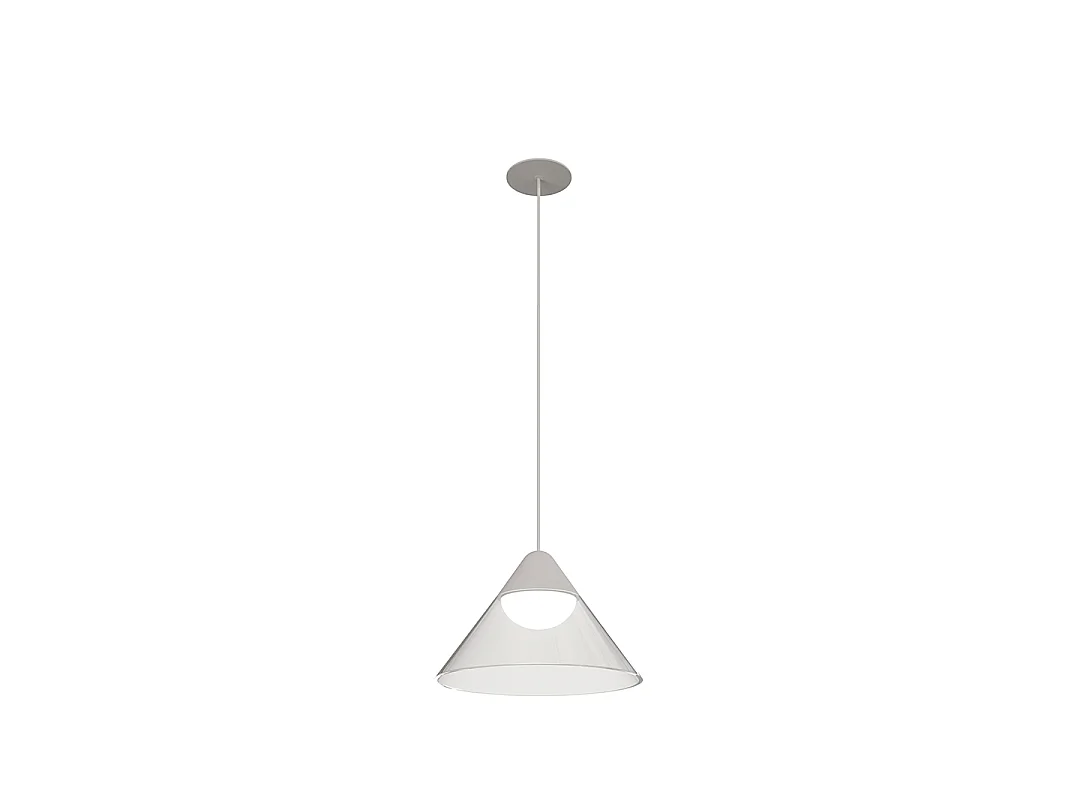 Lámpara colgante LED Ark de Beneito & Faure, 6W, 3000K, 90º, blanca/transparente, diseño cónico para interiores - Iluminación elegante