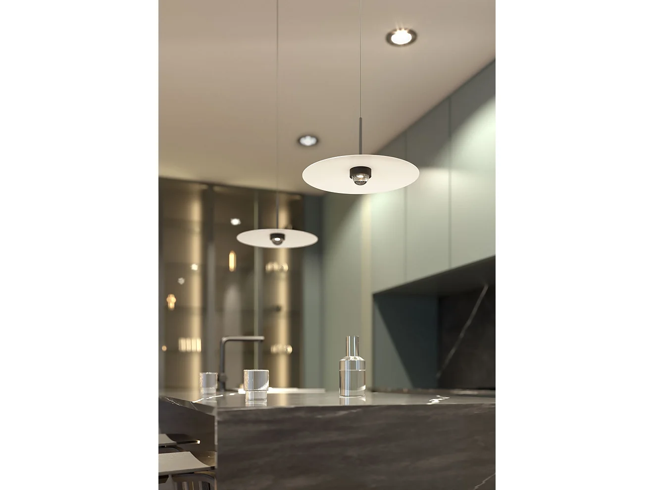 Beneito & Faure Hat indbygget lampe 8W 83º 3000K hvid mat - Professionel LED pendellampe til indendørs brug med varmt hvidt lys