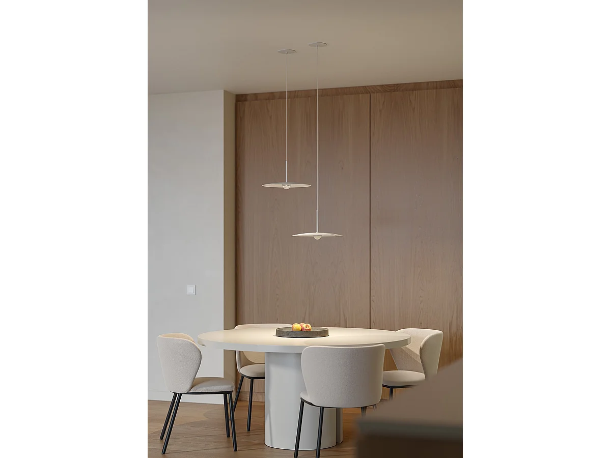 Beneito & Faure Hat indbygget lampe 8W 83º 3000K hvid mat - Professionel LED pendellampe til indendørs brug med varmt hvidt lys