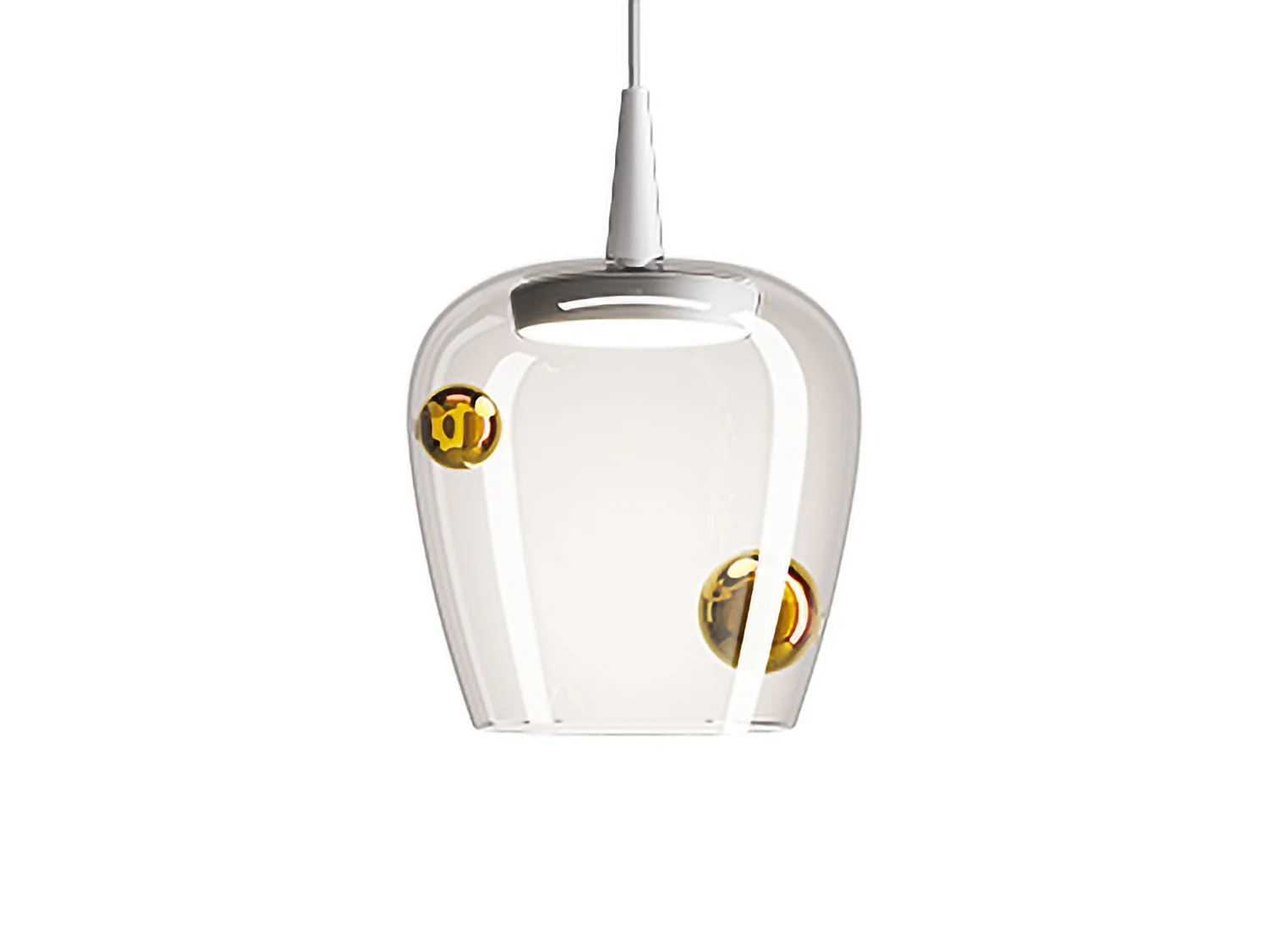 Zafferano Bilia hanglamp 18 LED 8W 2700K 645lm Borosilicaatglas Wit en Antiek Goud Elegant ontwerp voor interieurs Modulair IP40