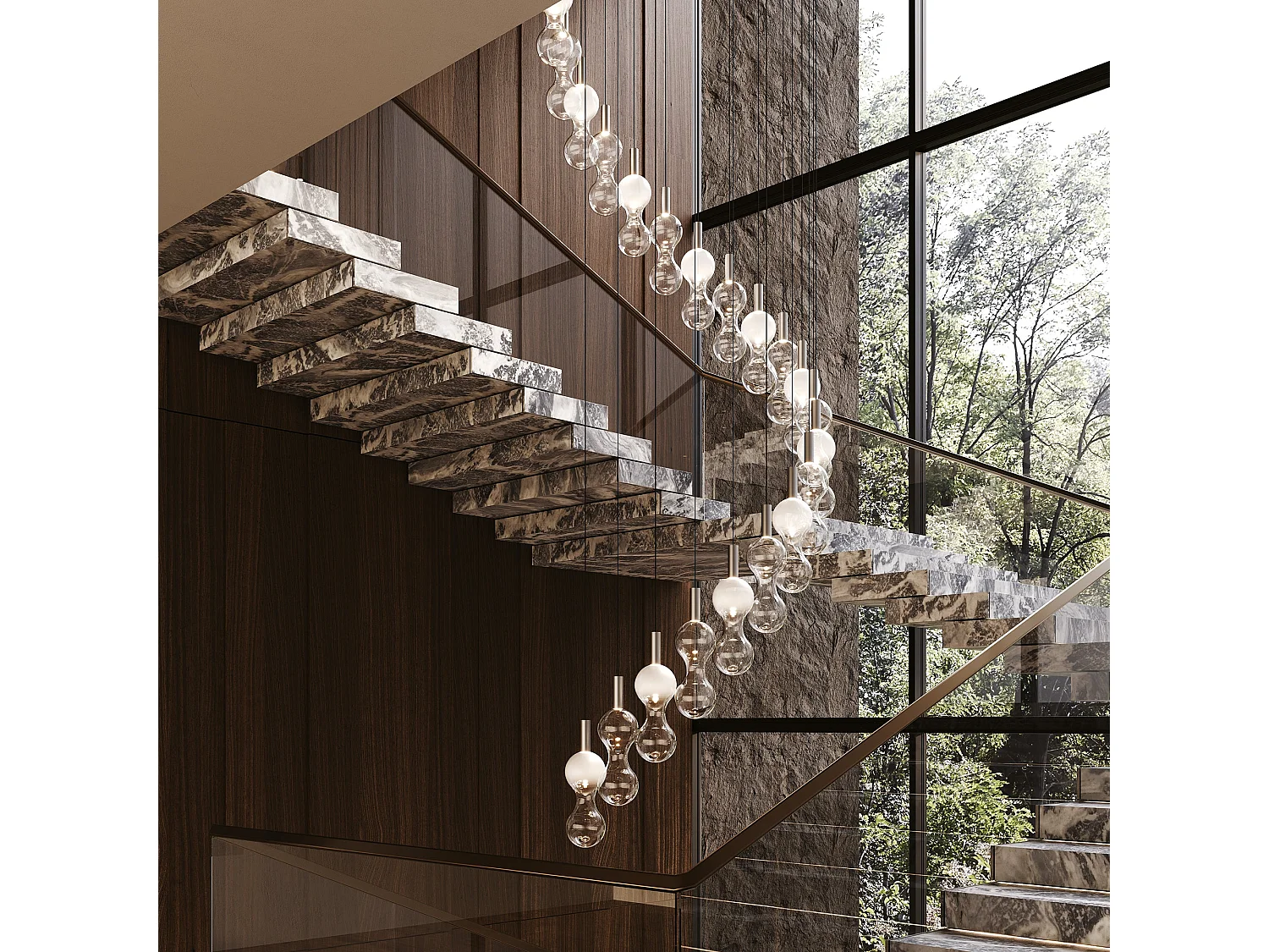 Zafferano Sfer'Otto Pendelleuchte aus Aluminium und Borosilikatglas, 8 W 2700 K dimmbare Phasenanschnitt-LED, modernes und elegantes Design