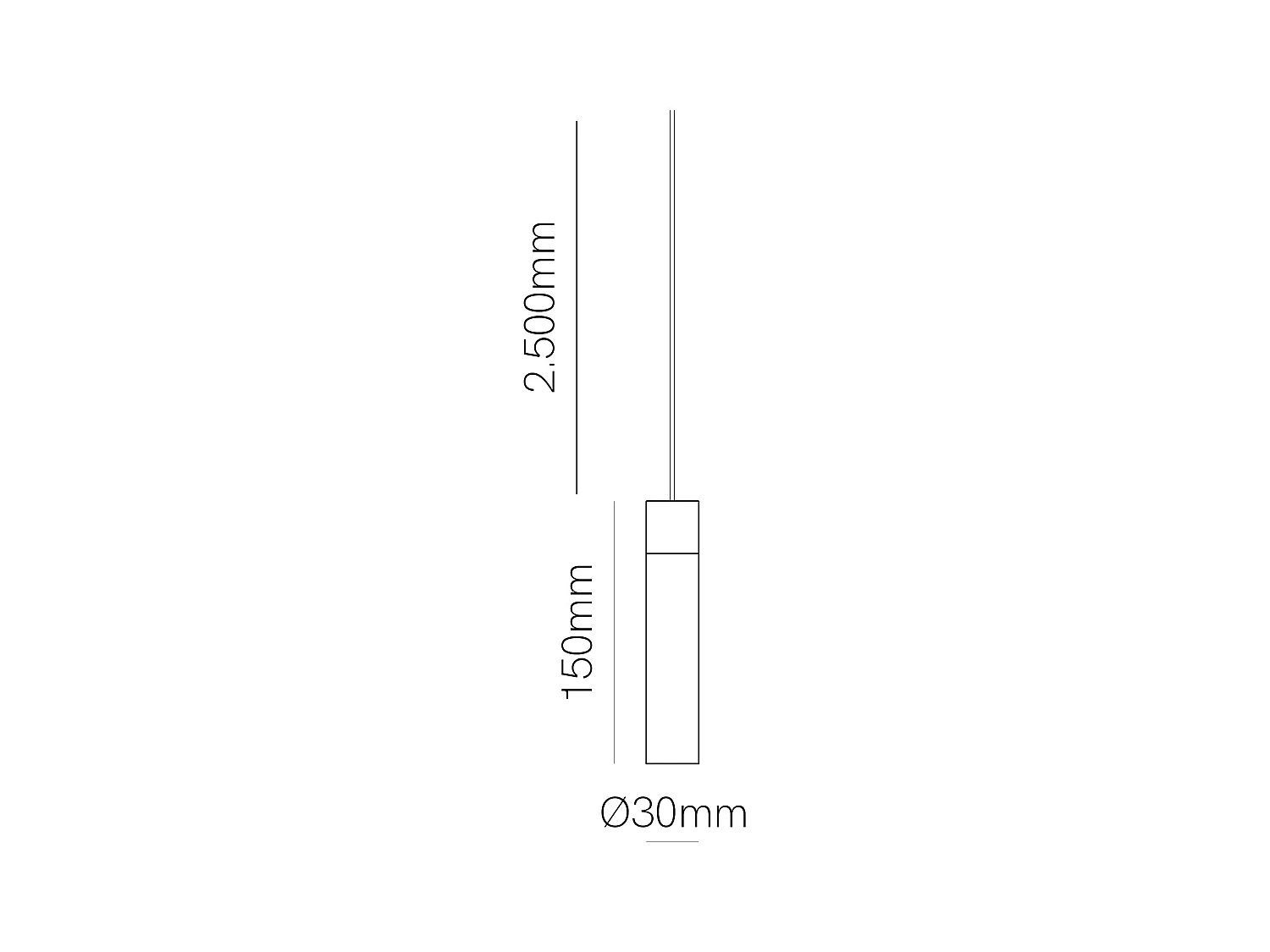 Lámpara colgante LED tubular Alp Space de 5 W, interruptor CCT de 2700 K a 3200 K a 4000 K, ángulo de haz de 45°, blanco mate - Beneito & Faure