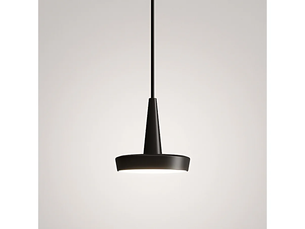Baby dæmpbar LED-pendellampe i hvid aluminium, 3000K farvetemperatur, kompakt design til moderne og elegante interiører