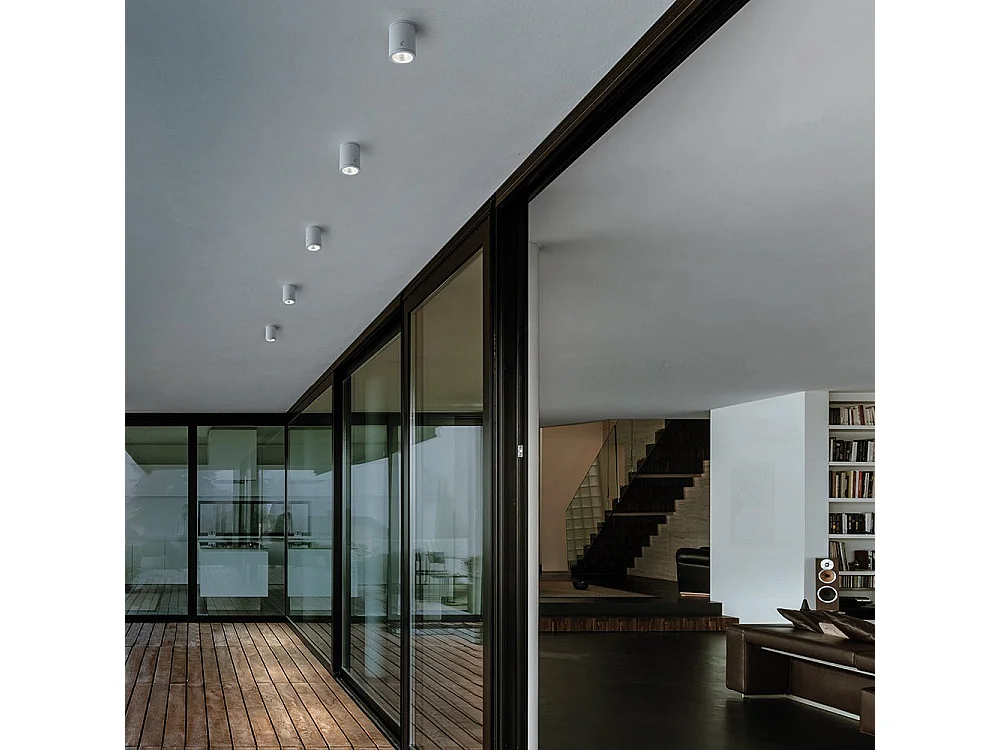 Sole LED loftlampe 6W 3000K IP54 i hvid aluminium, moderne og elegant design til alsidig indendørs og udendørs belysning