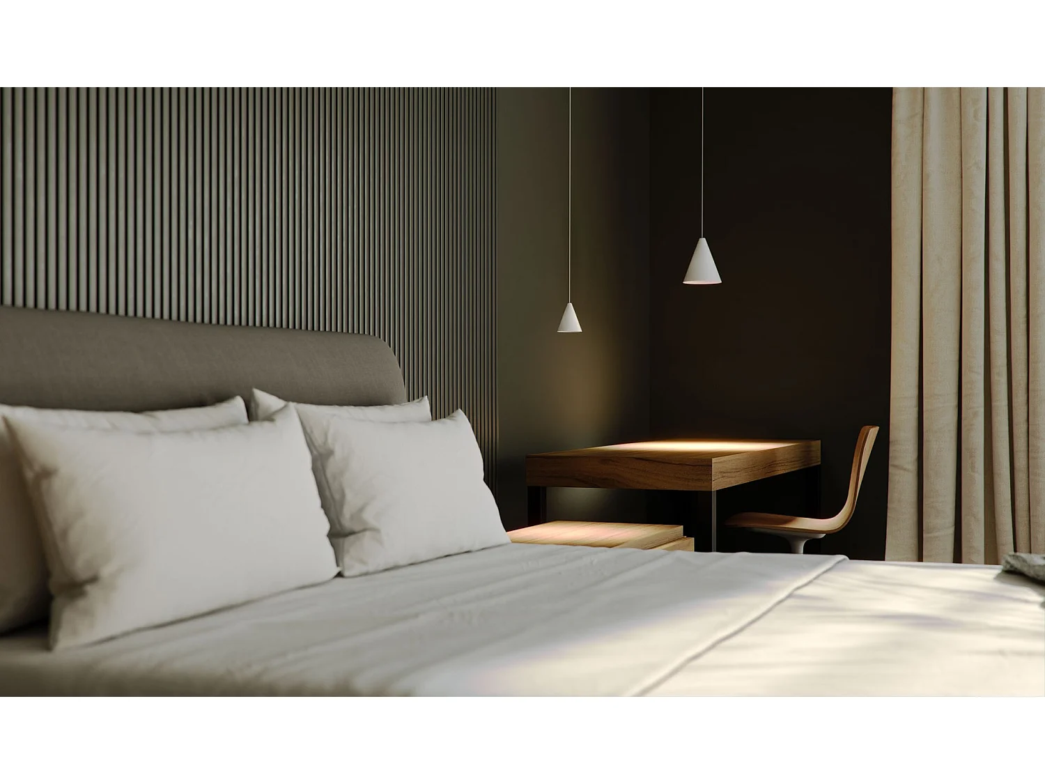 Beneito & Faure ZOE XL SPACE 15 pendellampe, 38° LED med afbryder, farvetemperatur 2700K/3200K/4000K, mat hvid overflade - elegant design
