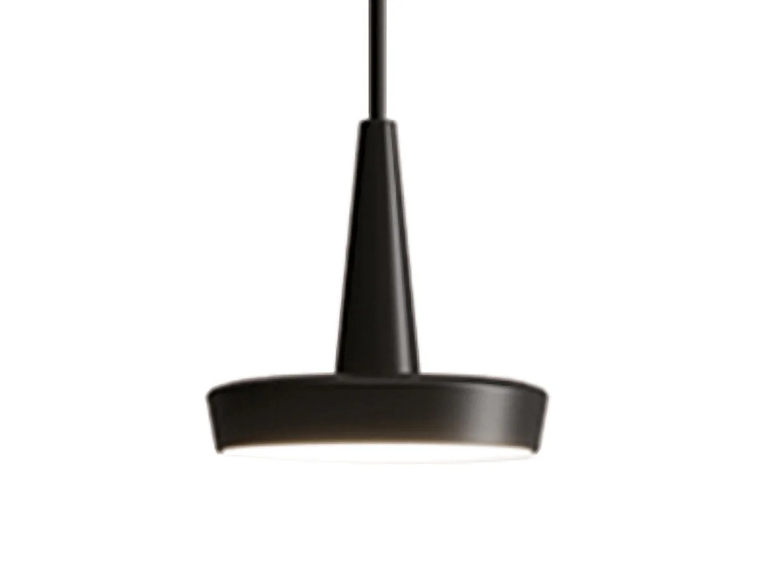 Candeeiro suspenso LED Baby regulável, em alumínio preto, design moderno com difusor policarbonato opalino, IRC 90, 8,0 W, 2700 K, luz quente.