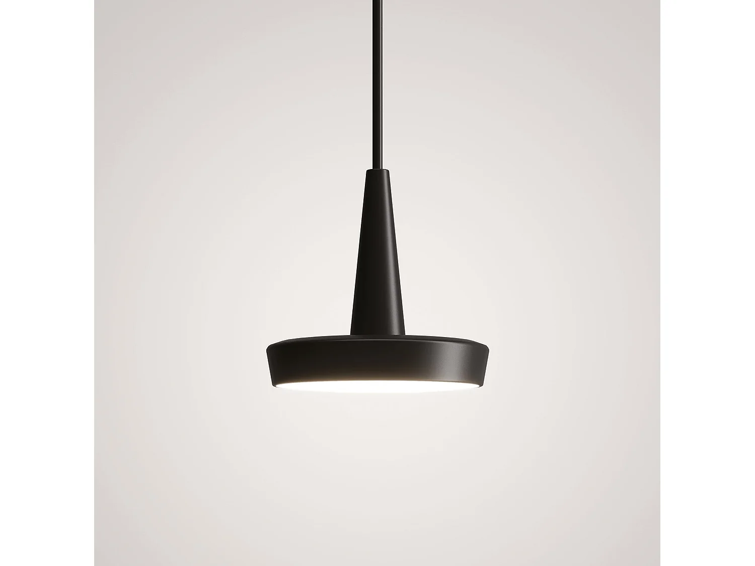 Baby Lampada a sospensione a LED dimmerabile in alluminio verniciato nero, design moderno con diffusore in policarbonato opale, CRI 90, 8.0W 2700K