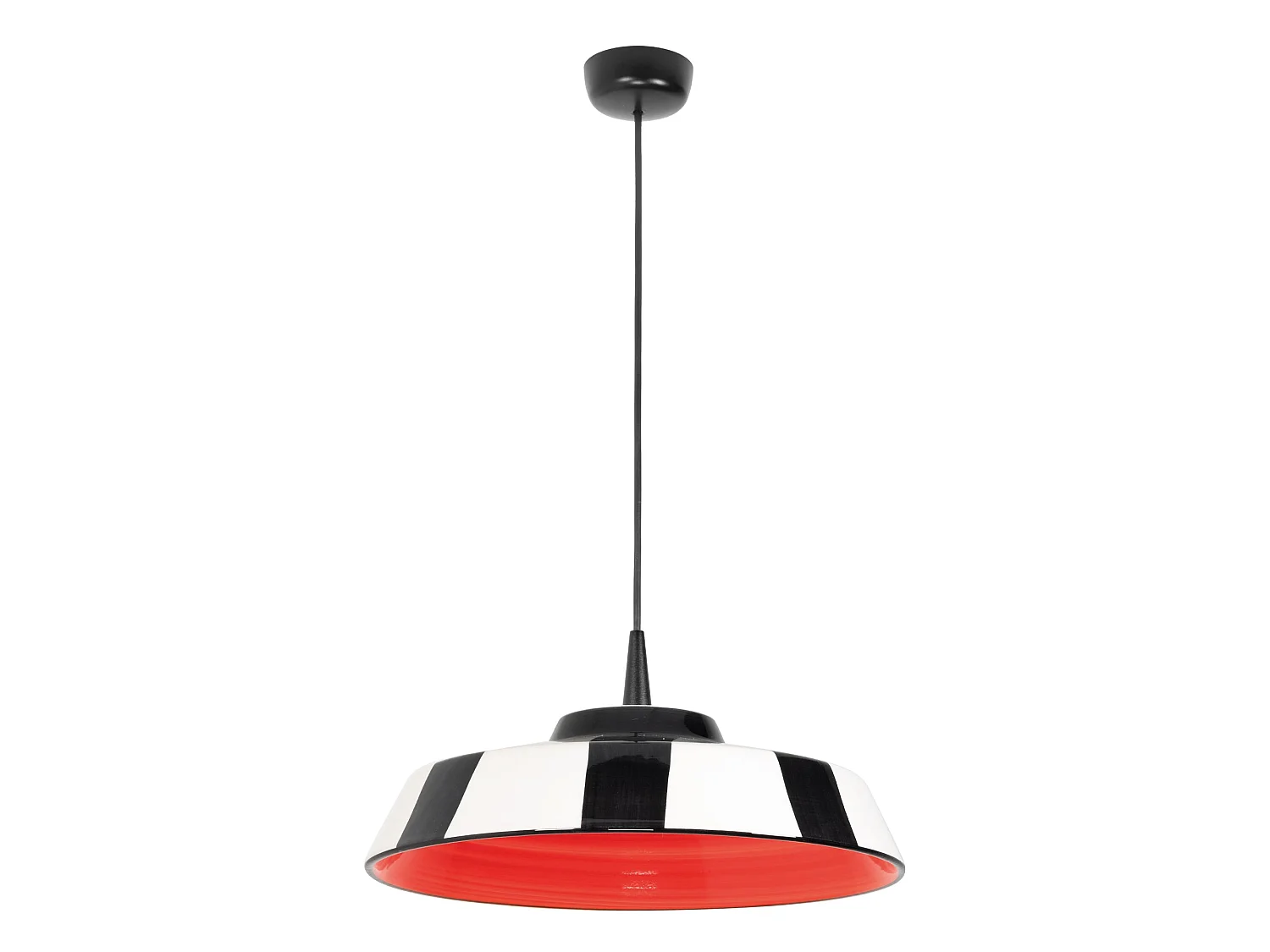Candeeiro suspenso LED Circus em cerâmica, 35cm, luz vermelha 2700K, 8W, dimerizável TRIAC. Design artesanal italiano elegante e exclusivo.