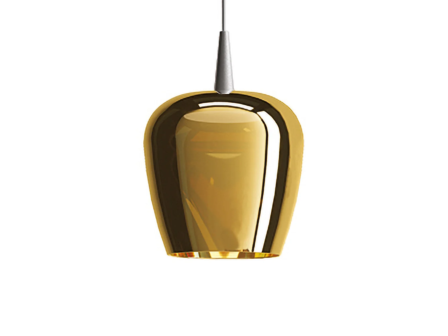 Zafferano Bilia hanglamp 230V LED 8W van mondgeblazen borosilicaatglas met antiek gouden afwerking, diameter 18 cm, hoogte 324 cm