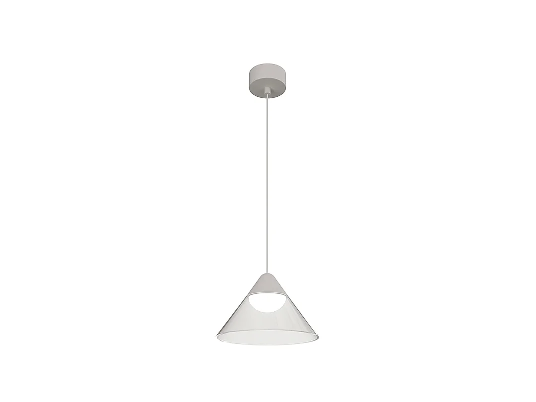 Lámpara colgante LED Ark Surface de 6W, 90º, 3000K, negra/transparente, diseño cónico para uso en interiores - Beneito & Faure - Iluminación