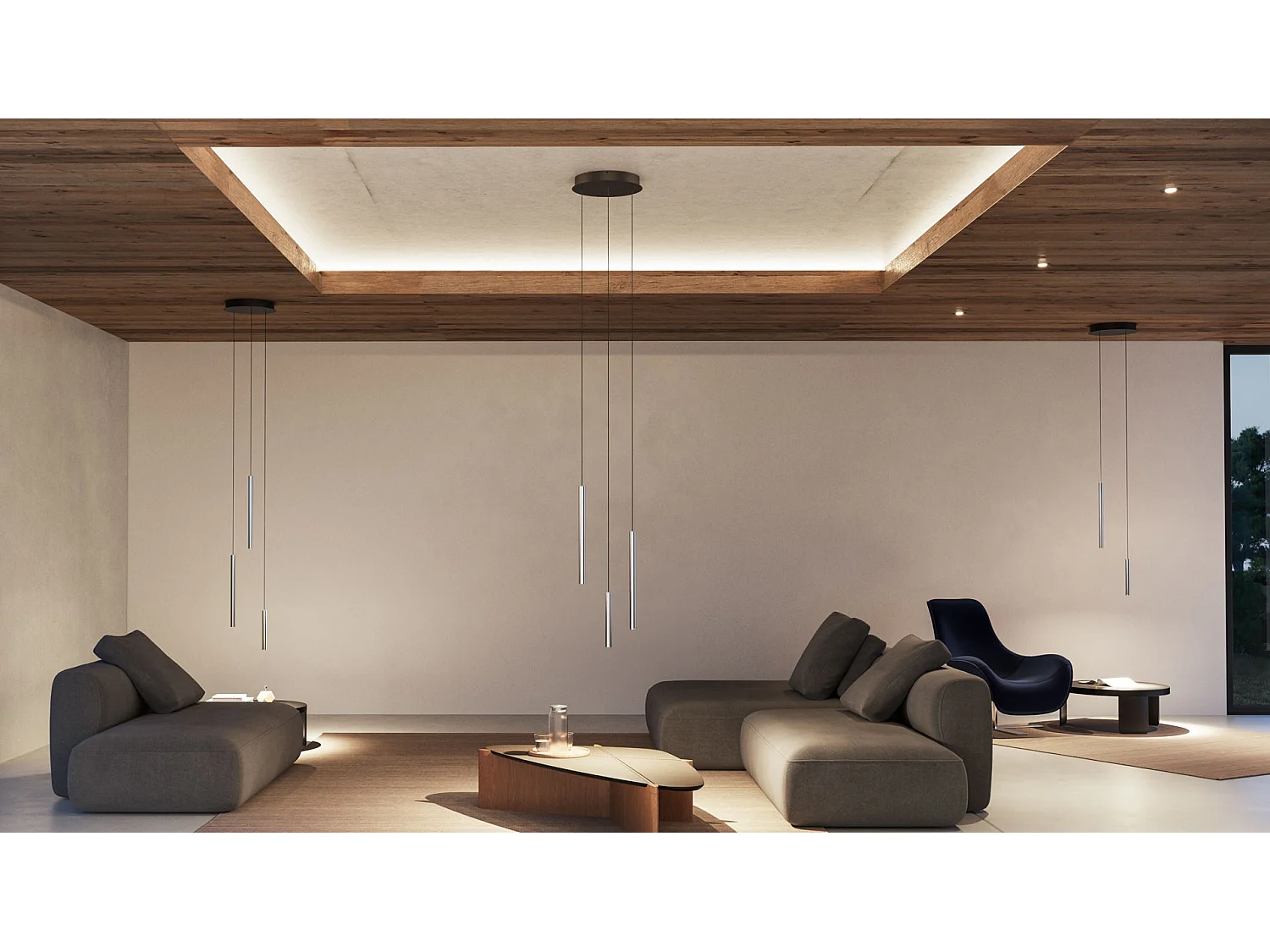Atmos Slim LED-rørlampe 6W CCT 2700K-4000K Tuya Smart Silver - indbygget eller påbygning - Beneito & Faure