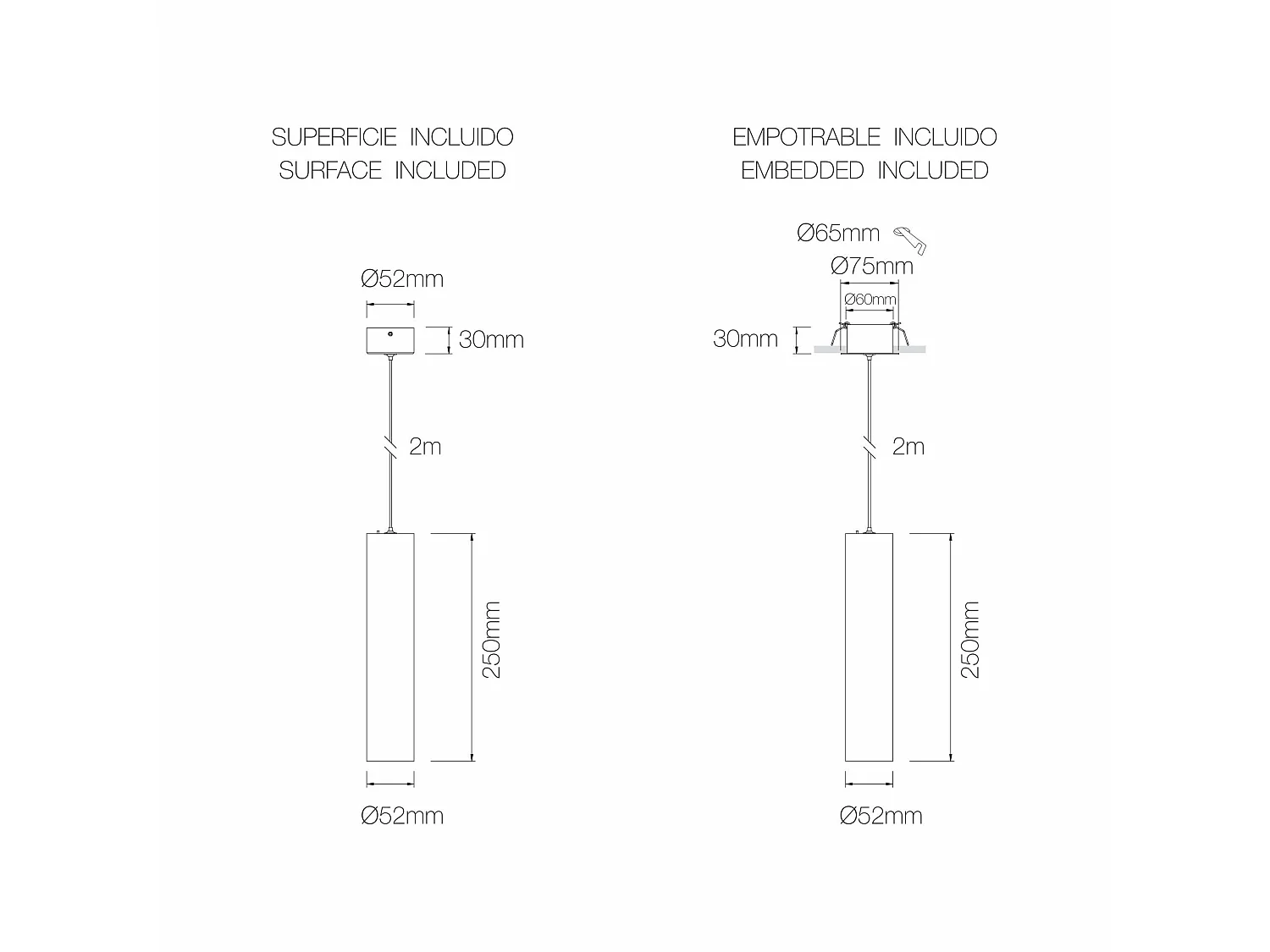Beneito & Faure Atmos 7 pendellampe, sølvrør, 2700K/3200K/4000K kontaktteknologi, justerbar optik 15º/38º/60º