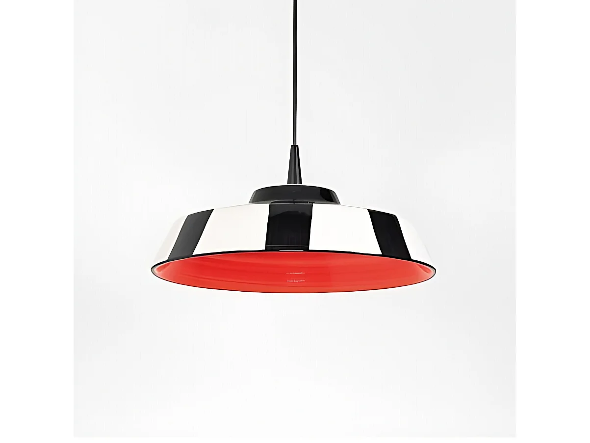 Lampa wisząca LED Circus, ręcznie wykonana z ceramiki, wyprodukowana we Włoszech, średnica 35 cm, kolor czerwony, do nowoczesnego oświetlenia wnętrz