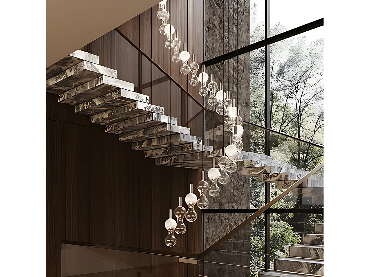 Candeeiro suspenso Zafferano Sfer'Otto em alumínio e vidro borossilicato, LED TRIAC de 8W, 3000K, design modular para interiores de gama alta.