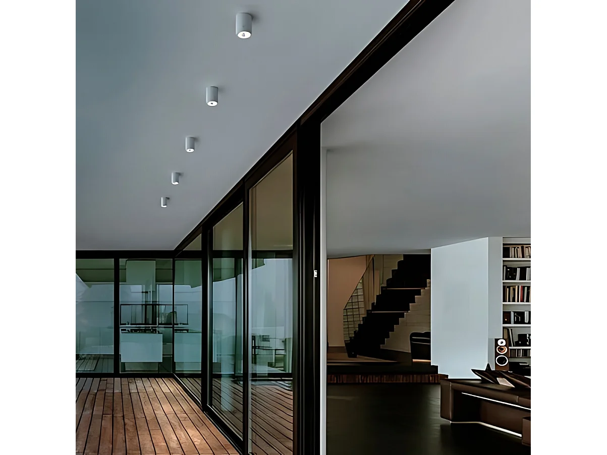 Sole Rund LED Loftlampe i Støbt Aluminium, Mørkegrå, 6W IP54, Perfekt til Indendørs og Udendørs Arkitektonisk Belysning