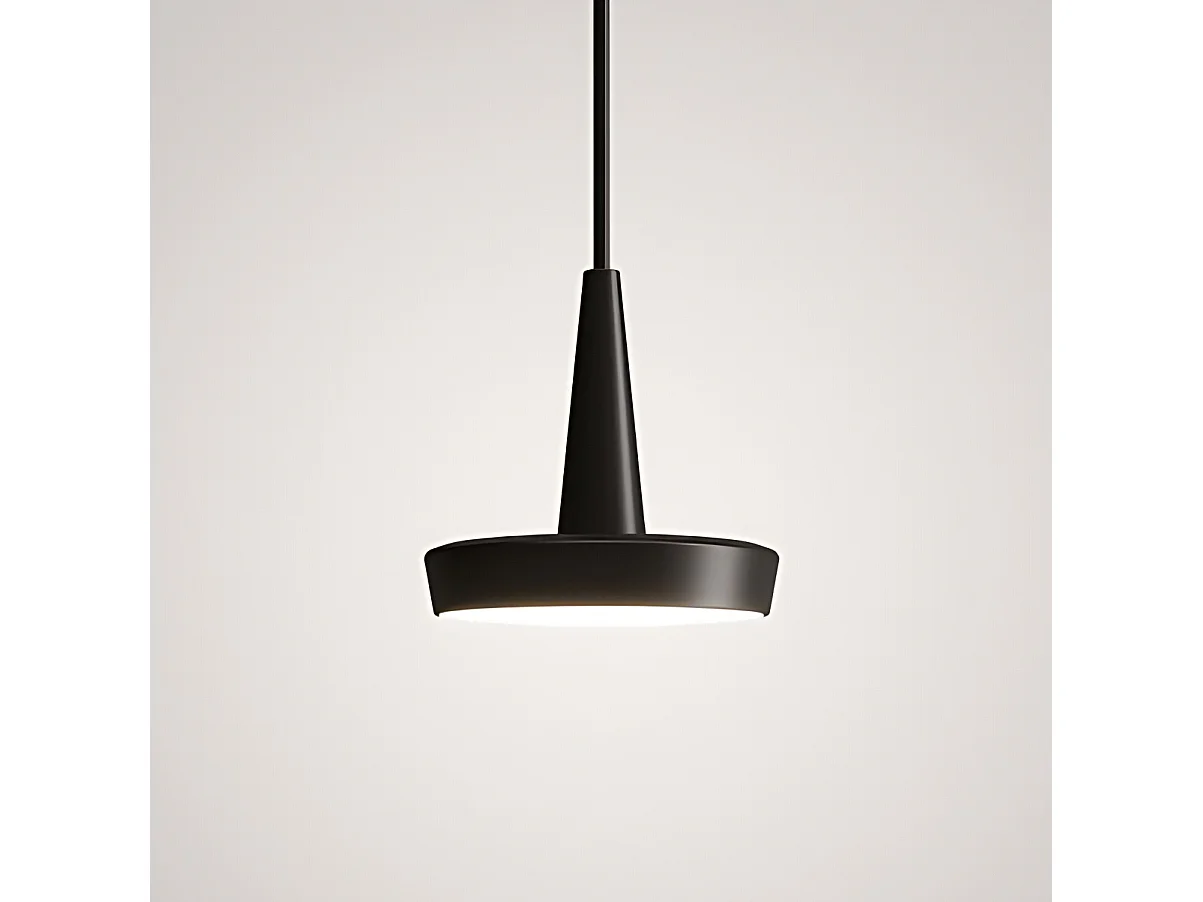 Baby LED pendellampe i støbt aluminium, TRIAC dæmpbar, farvetemperatur 3000K, CRI 90, IP40, kompakt moderne design