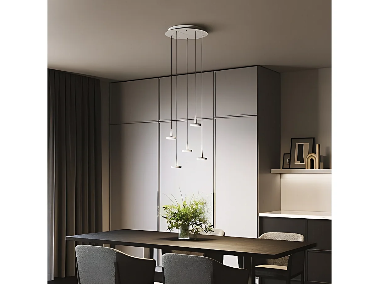 Baby LED pendellampe i støbt aluminium, TRIAC dæmpbar, farvetemperatur 3000K, CRI 90, IP40, kompakt moderne design