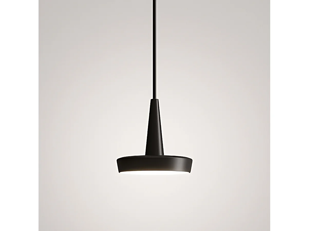 Baby LED pendellampe 8W 2700K i hvidmalet aluminium med opal polycarbonat diffuser - minimalistisk og elegant design