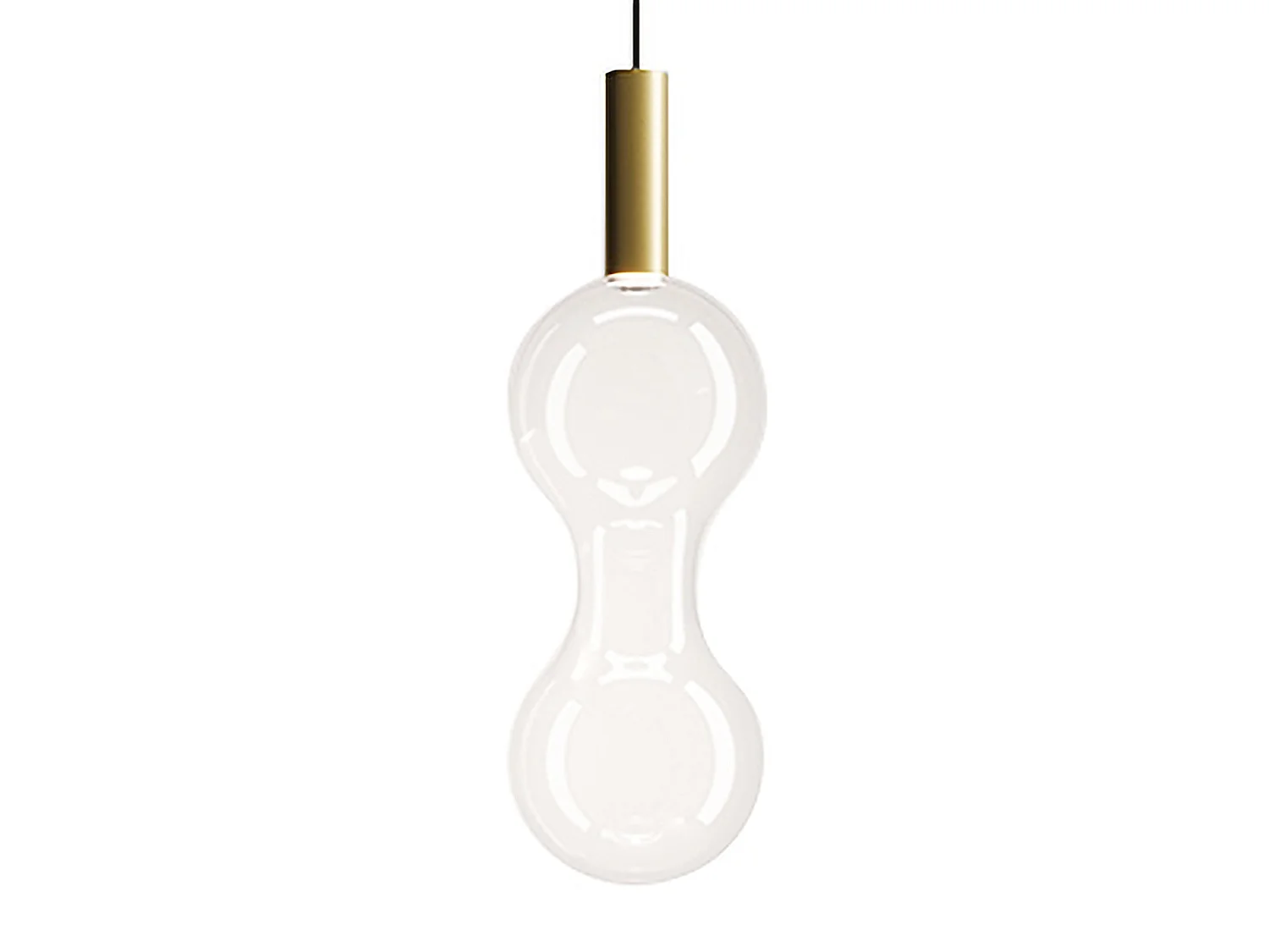 Zafferano Sfer'Otto LED 8W hanglamp van mondgeblazen borosilicaatglas met gouden en transparante afwerking, diameter 18 cm, IP40