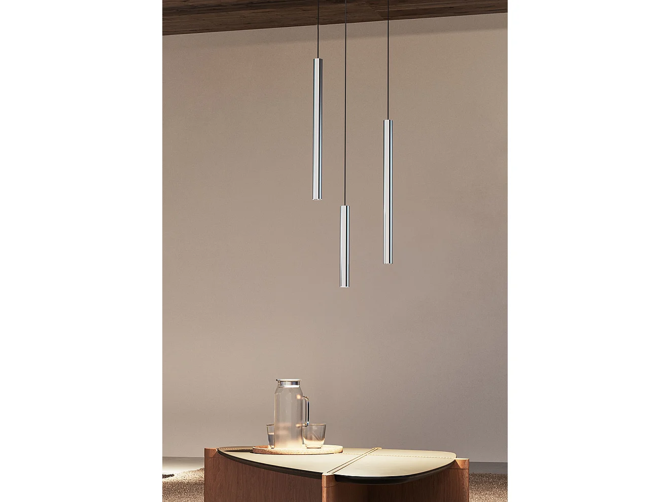 Atmos Slim XL LED pendellampe 6W CCT 2700K-4000K Tuya Smart Sølv, 45° optik, indbygget eller påbygget - Beneito