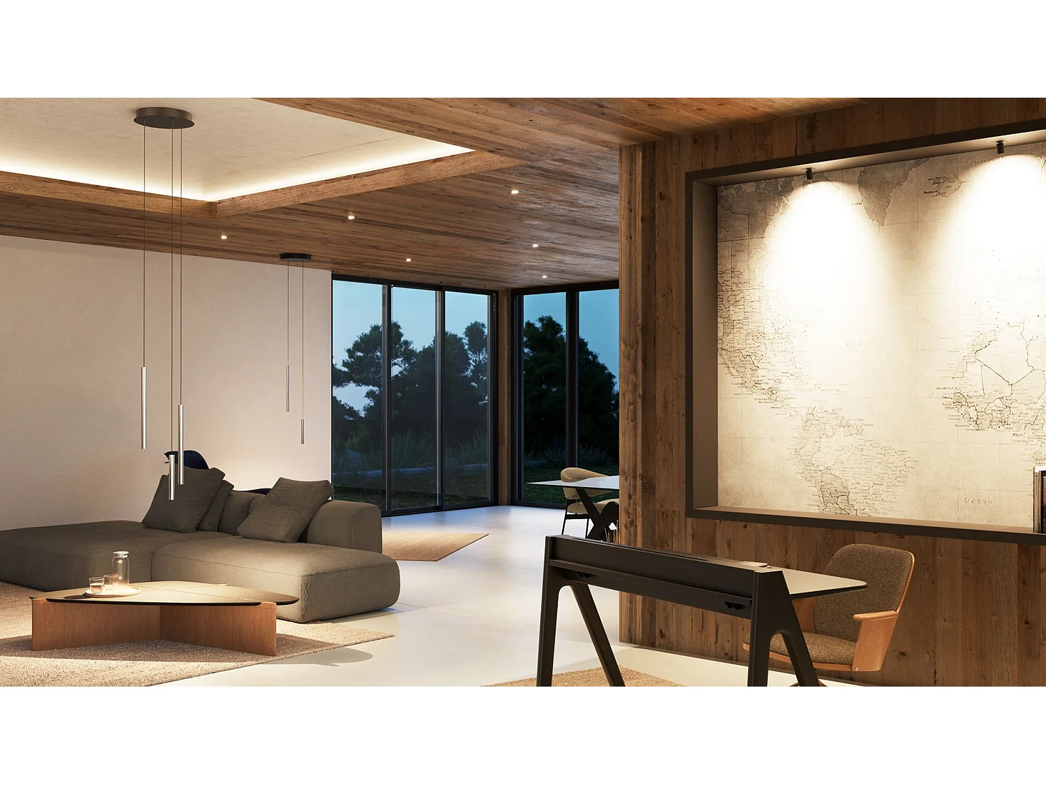 Atmos Slim XL LED pendellampe 6W CCT 2700K-4000K Tuya Smart Sølv, 45° optik, indbygget eller påbygget - Beneito