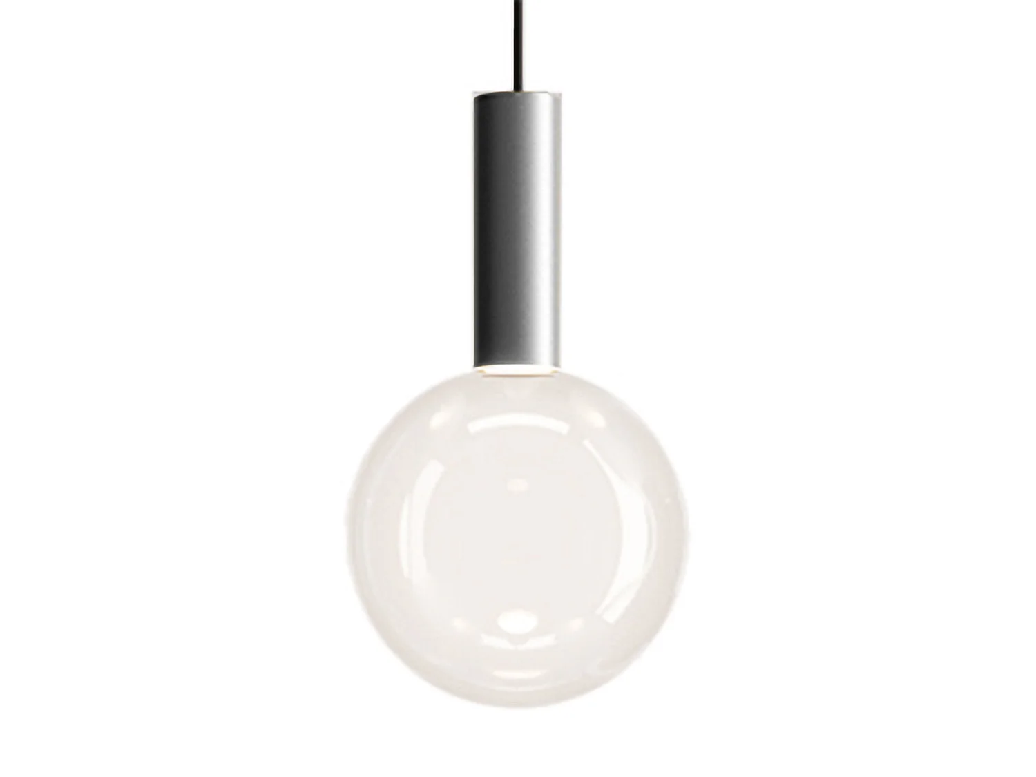 Zafferano Pendelleuchte, Aluminiumkugel mit mundgeblasenem Borosilikatglasdiffusor, LED-Triac 8W 3000K, Durchmesser 18 cm, transparent
