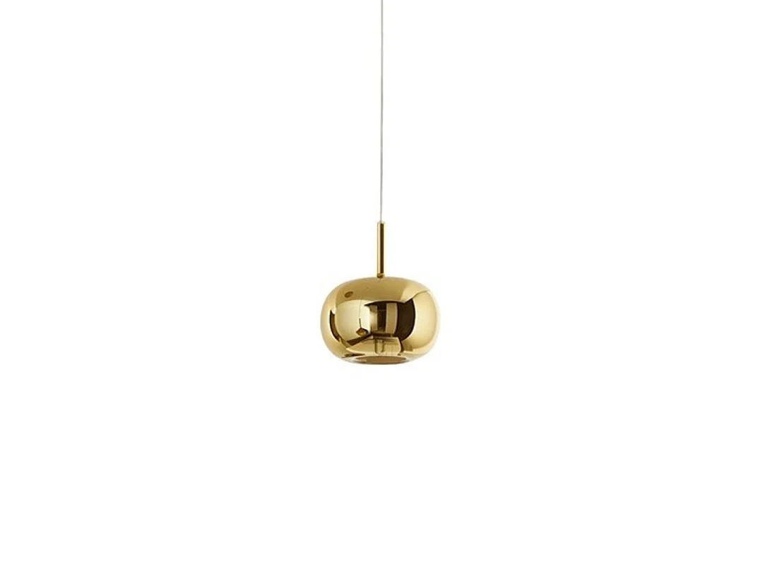Lámpara colgante de cristal de borosilicato 8248, acabado dorado espejo, diámetro 22,5 cm, casquillo E27, diseño moderno y elegante - Perenz