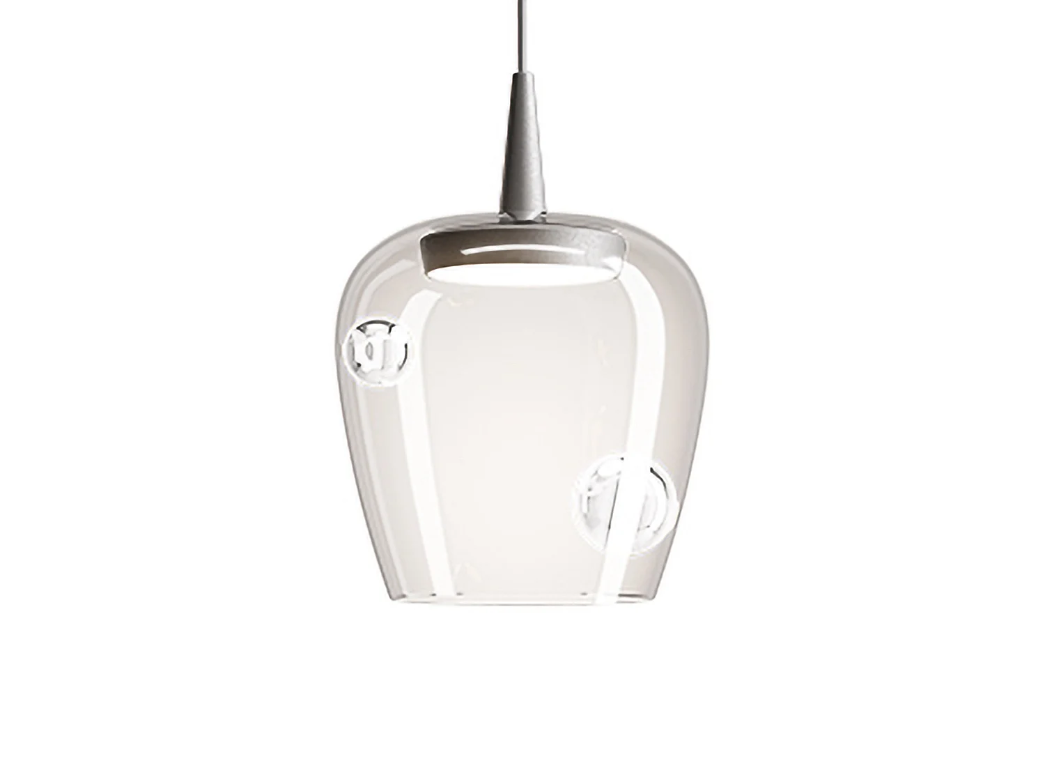 Zafferano Bilia LED-Pendelleuchte, 8W, 3000K, Borosilikatglas und Aluminium, elegantes Design für den Innenbereich, transparente Oberfläche, 18 LEDs